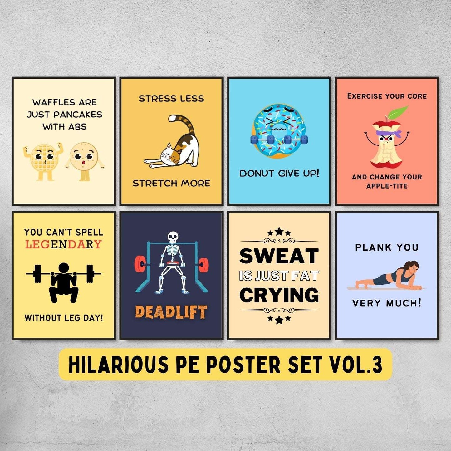 Funny Posters for PE Classroom Decor