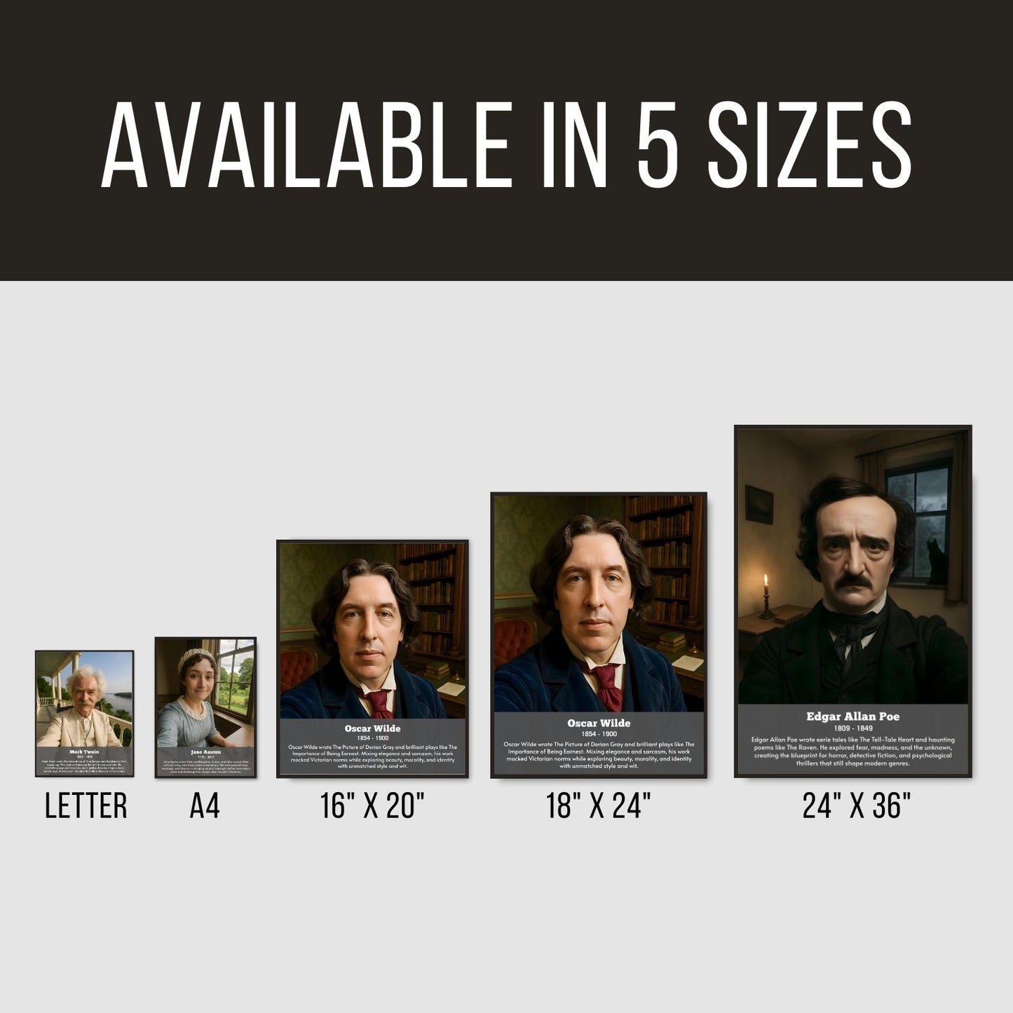 Famous Authors Posters for literature classroom decor