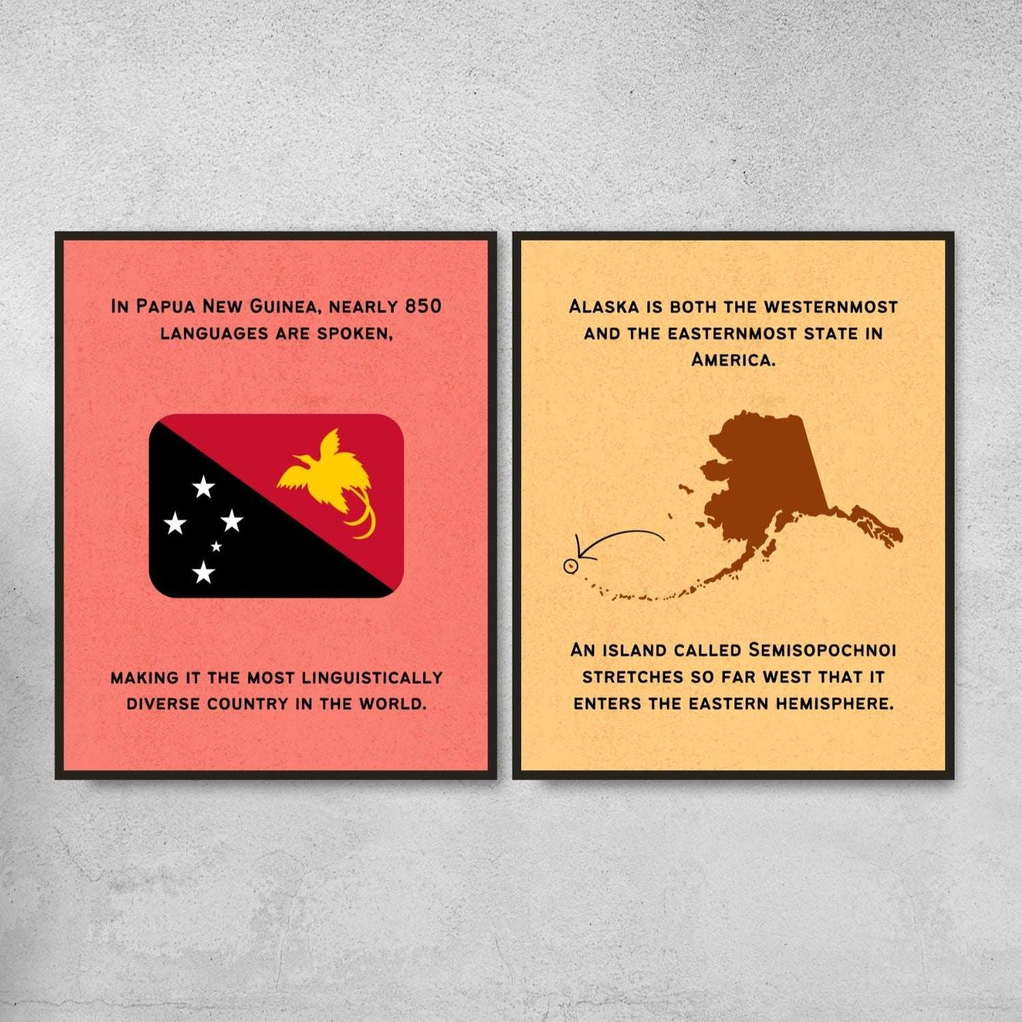 Fun Facts Posters for Geography Classroom Decor