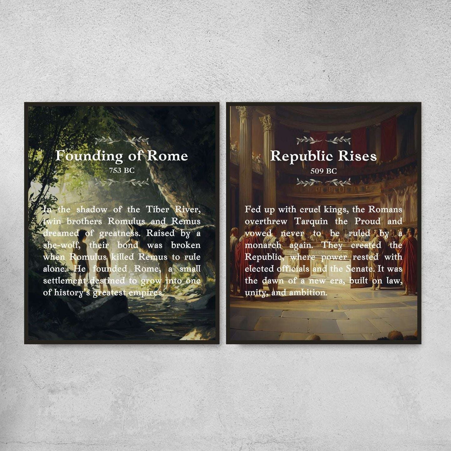 Roman Empire Timeline Posters for History Classroom Decor