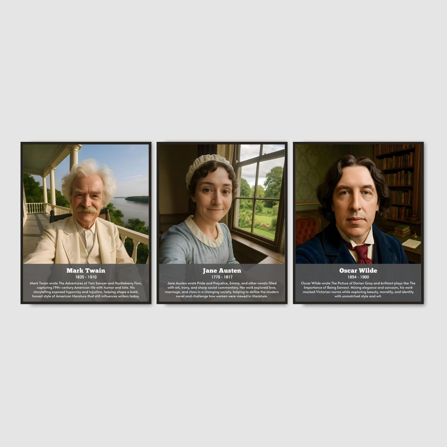 Famous Authors Posters for literature classroom decor