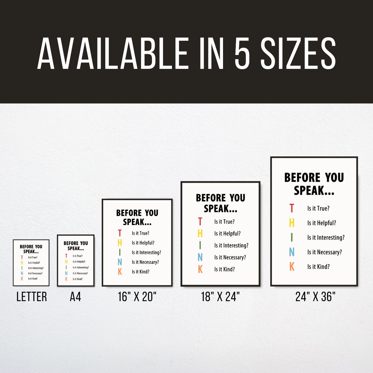 Before you Speak Think Classroom Poster