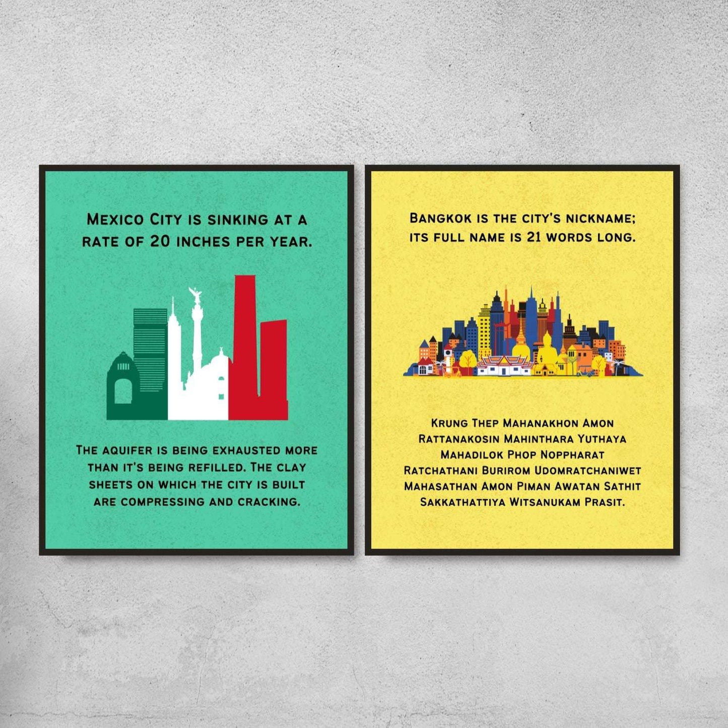 Fun Facts Posters for Geography Classroom Decor