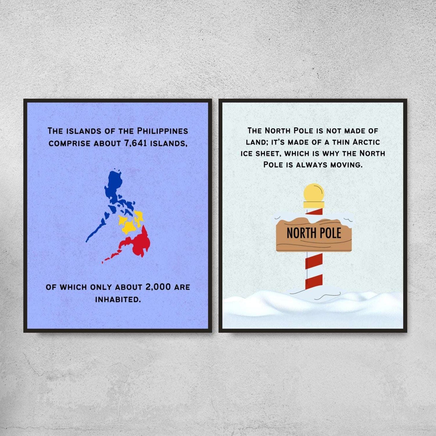 Fun Facts Posters for Geography Classroom Decor