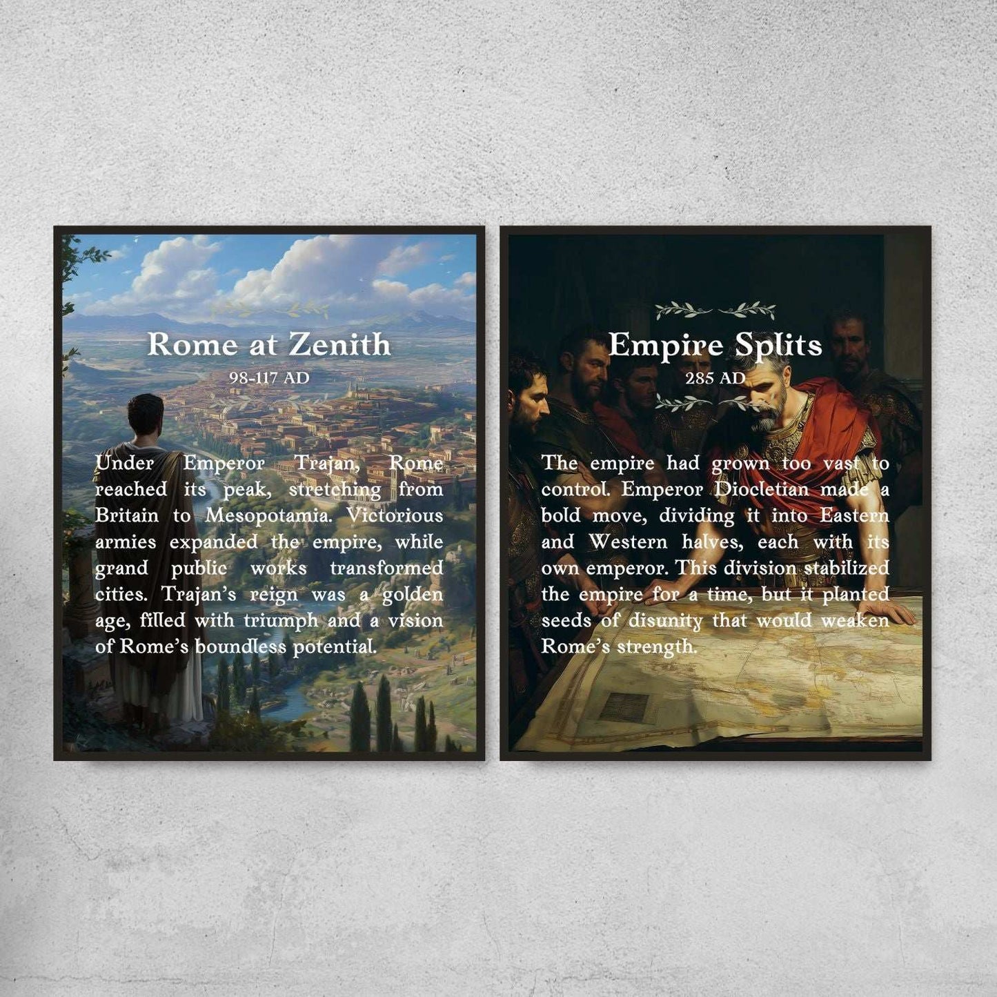 Roman Empire Timeline Posters for History Classroom Decor