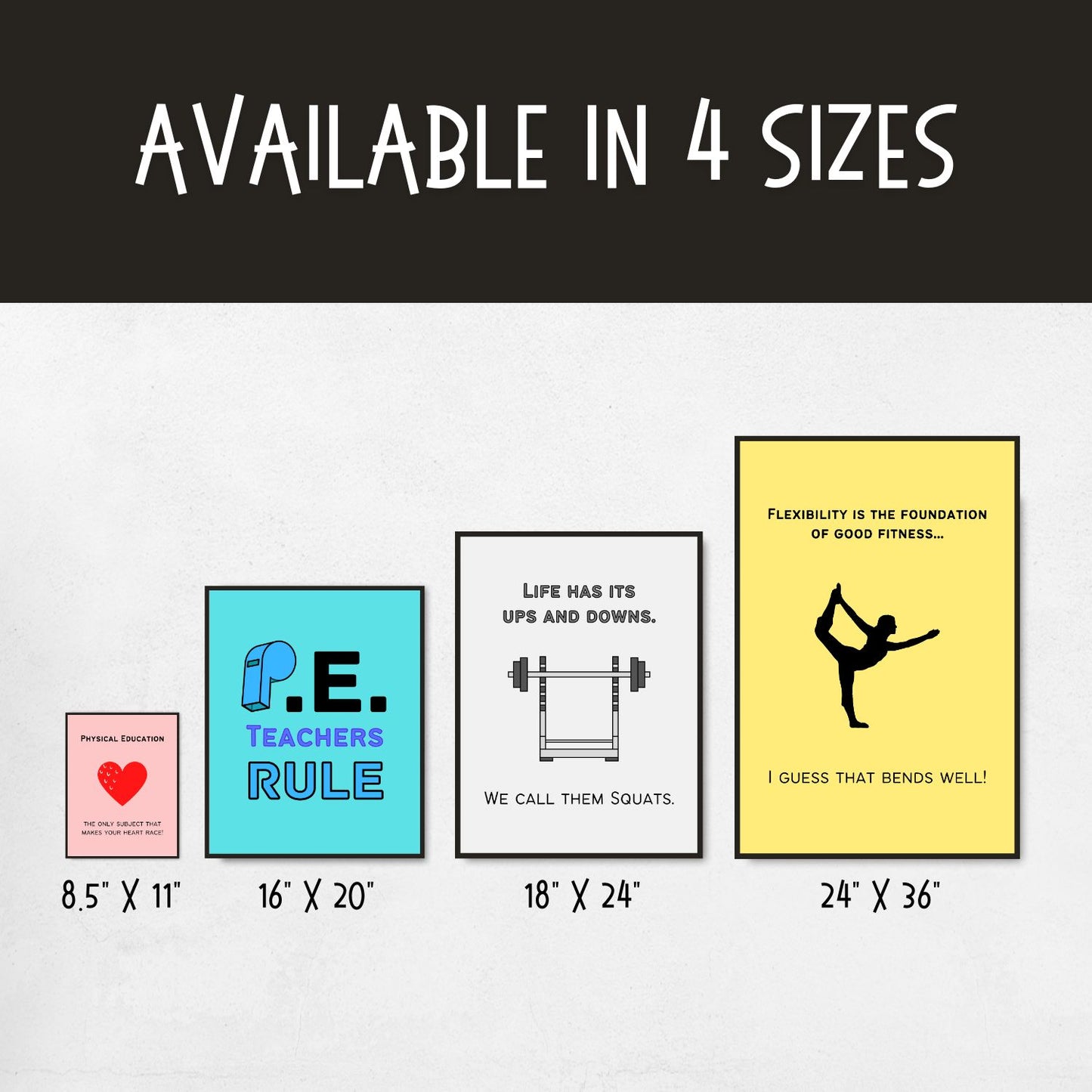 Funny Posters for PE Classroom Decor
