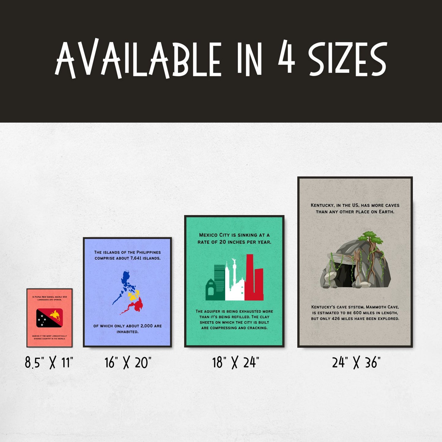 Fun Facts Posters for Geography Classroom Decor