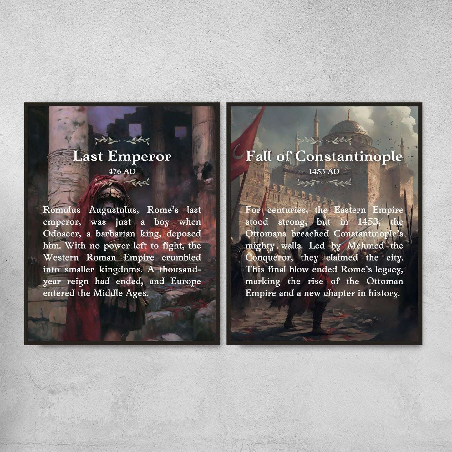 Roman Empire Timeline Posters for History Classroom Decor