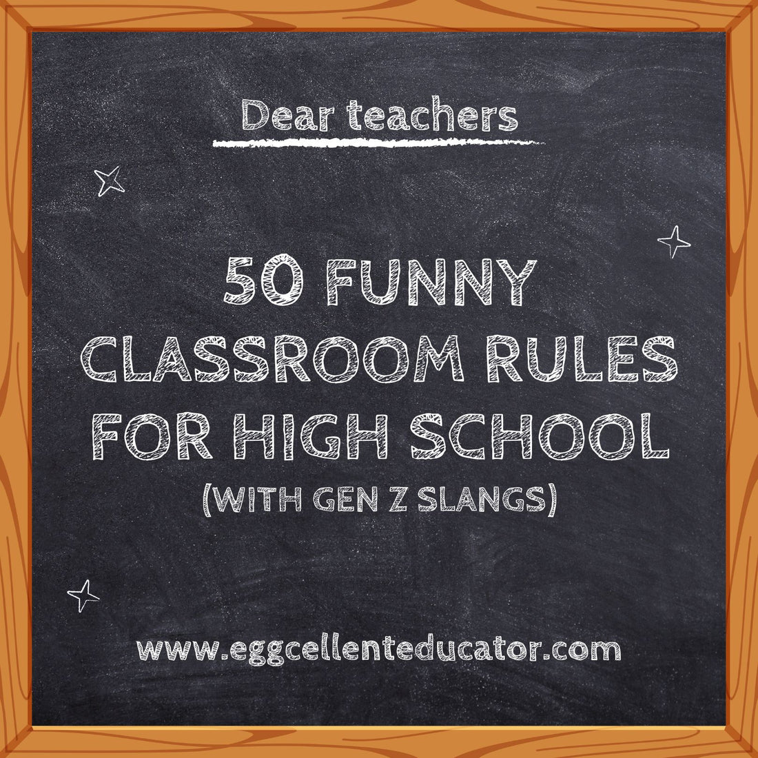 Funny Classroom rules for high school students with gen z slangs