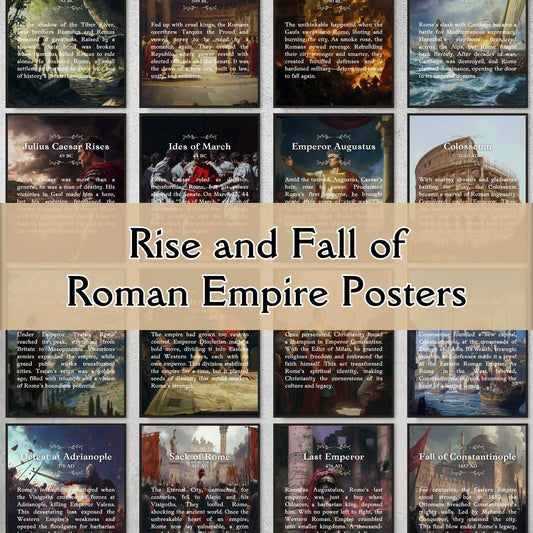 Roman Empire Timeline Posters for History Classroom Decor