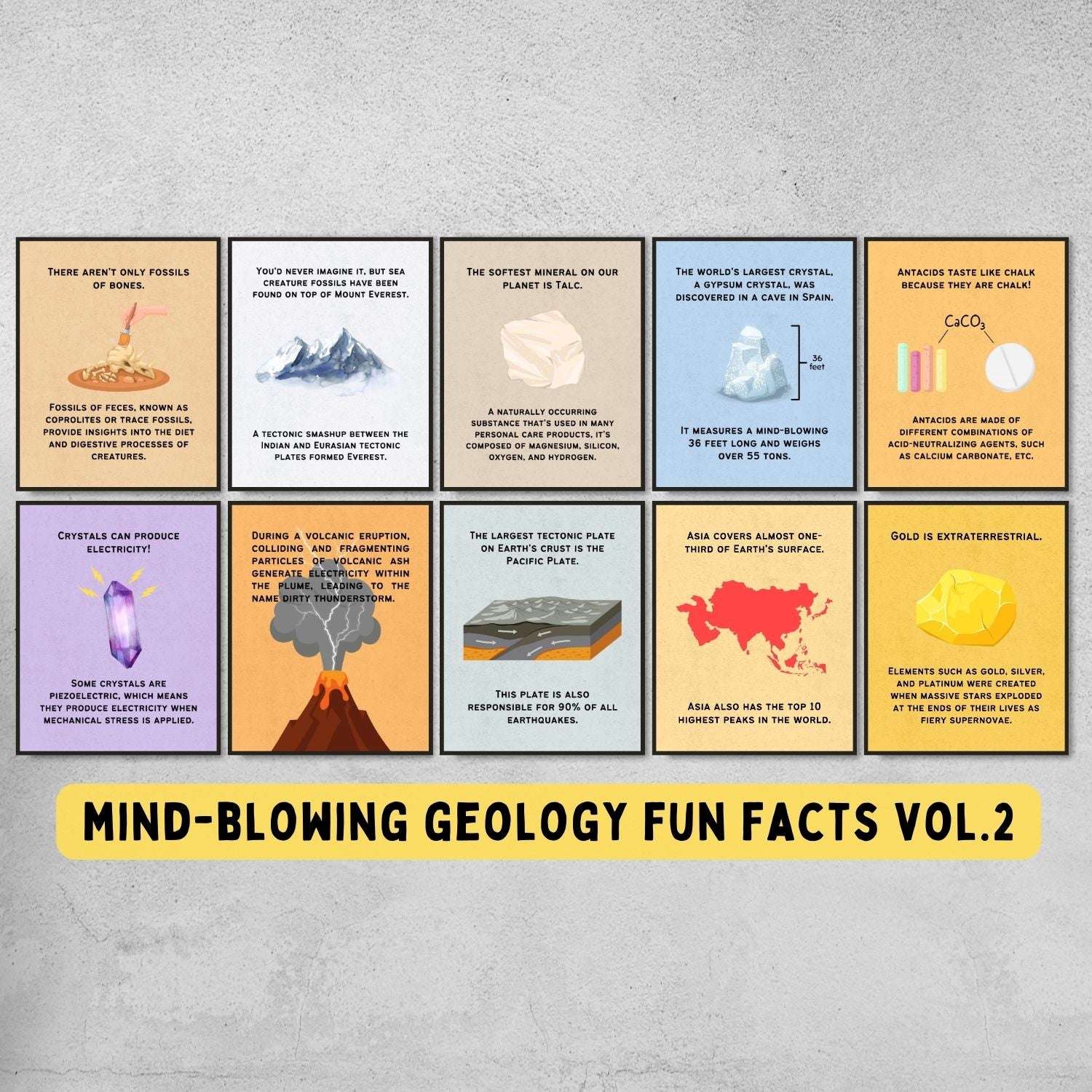 Fun Facts Posters for Geology Classroom Decor