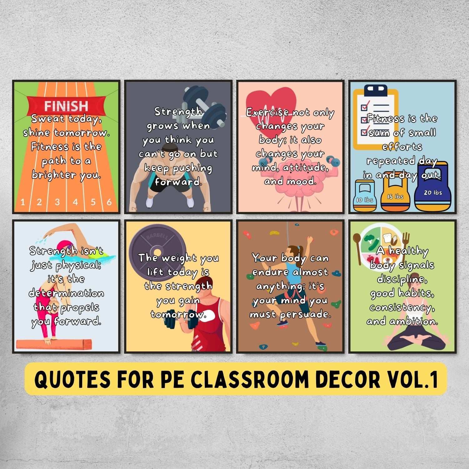 Quotes for PE Classroom Decor