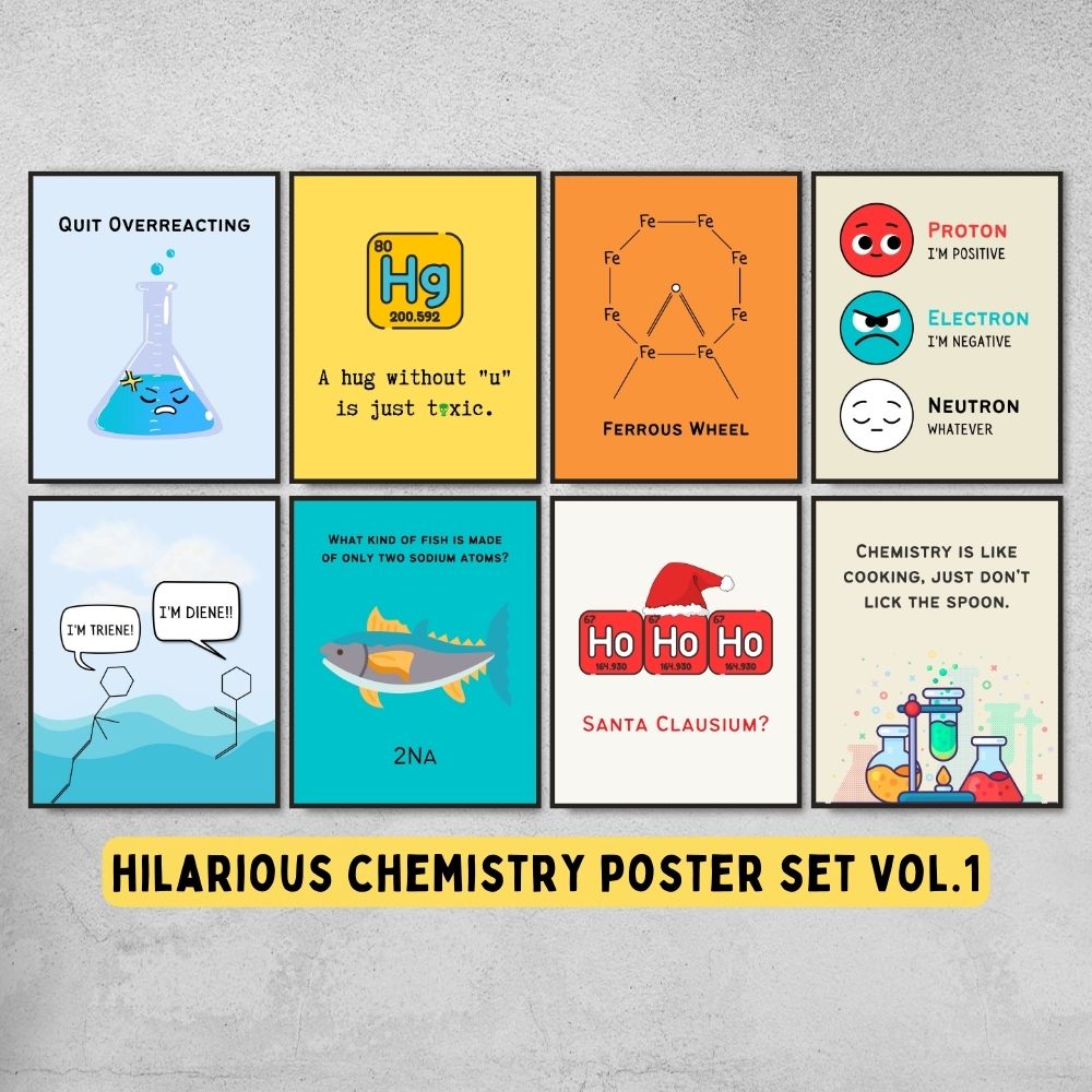 funny chemistry posters for science classroom decoration