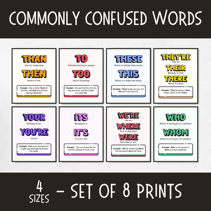 Set of 8 Commonly Confused Words Posters