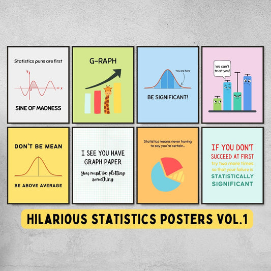 Funny Statistics Posters for Math Classroom Decor