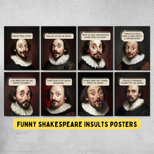 Shakespeare Insults Posters for English Classroom Decor