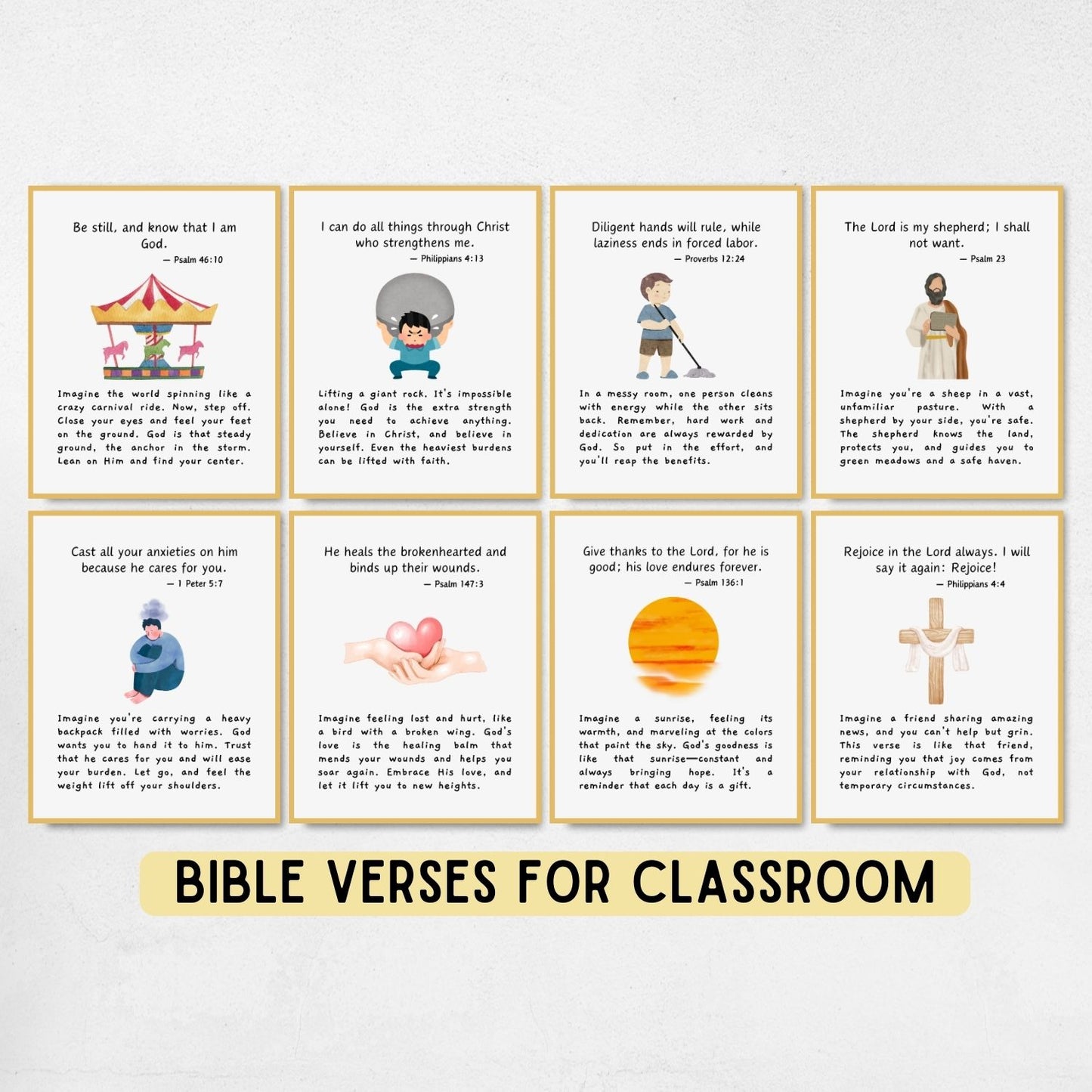 Bible Verse Posters for Classroom Decoration
