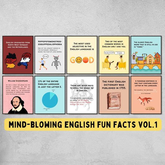 Fun Facts Posters for English Classroom Decor