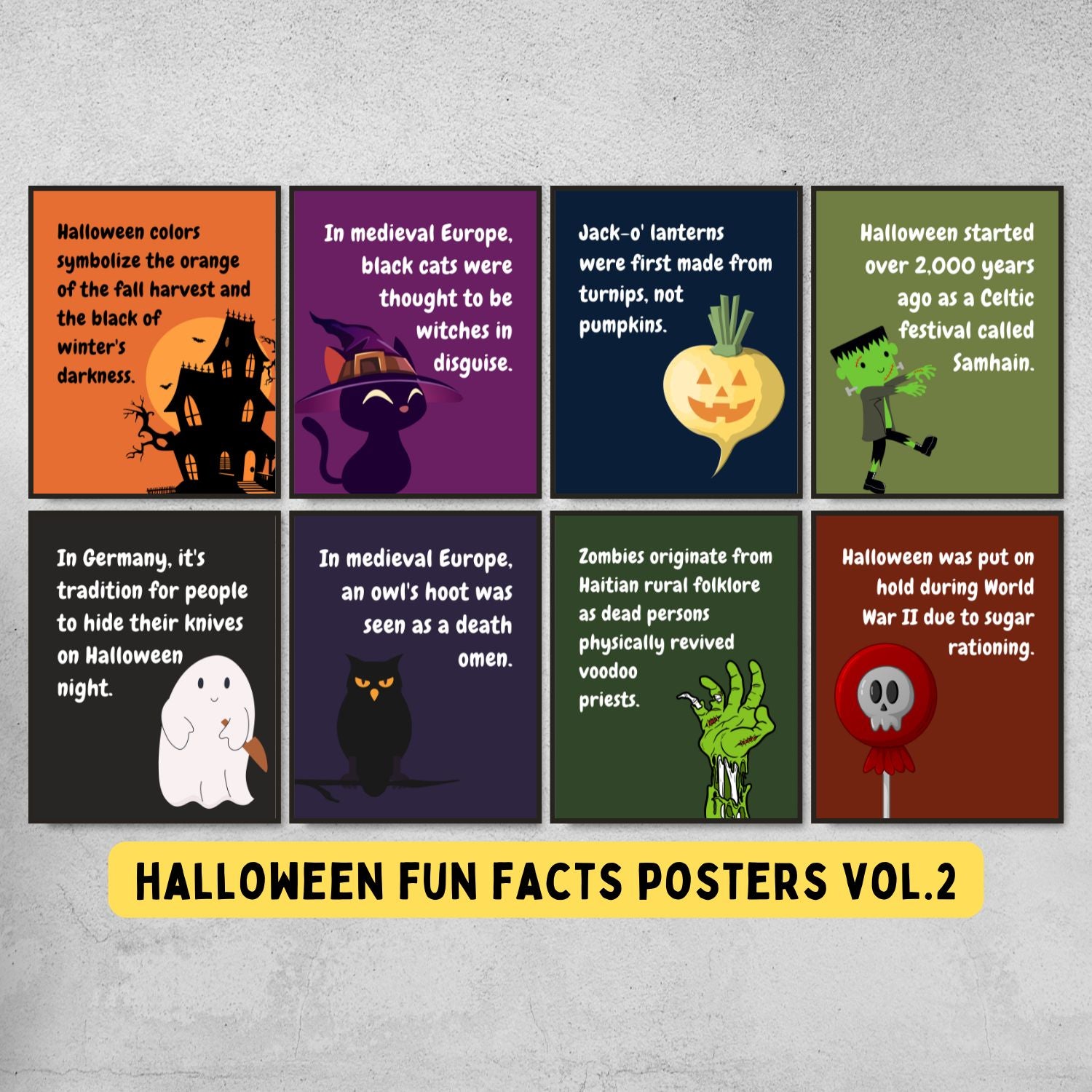 Halloween Fun Facts Posters for Classroom Decor