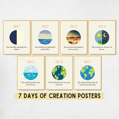 7 Days of Creation Posters for Classroom Decorations