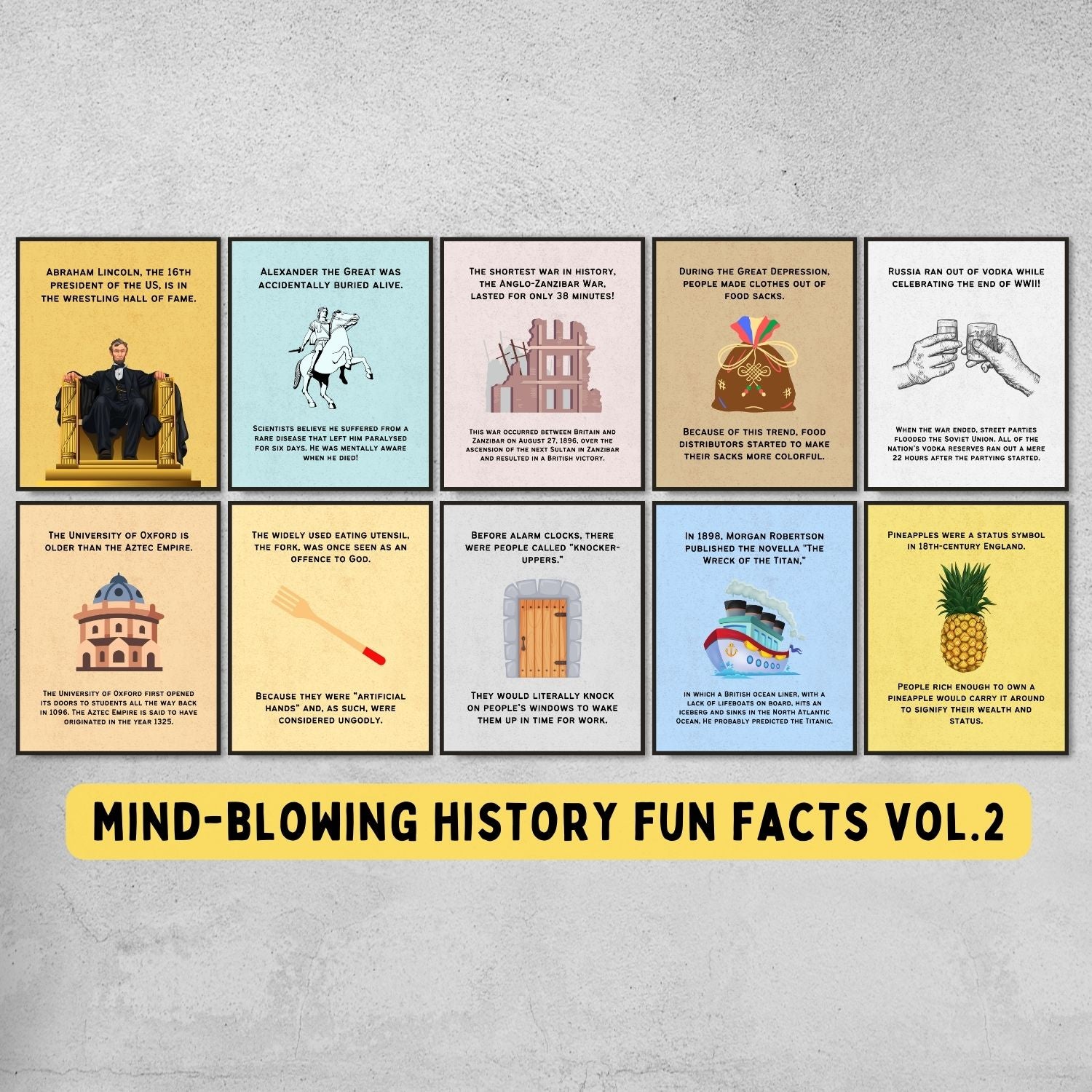 history fun facts posters for social studies classroom decoration