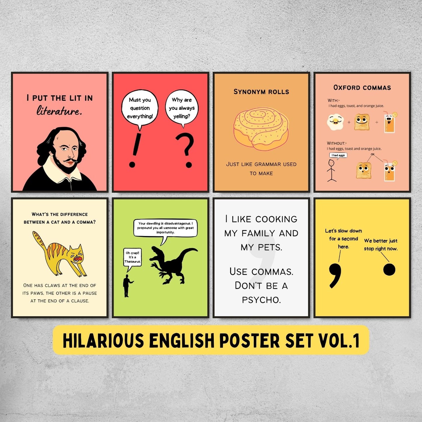 funny posters for english classroom decor