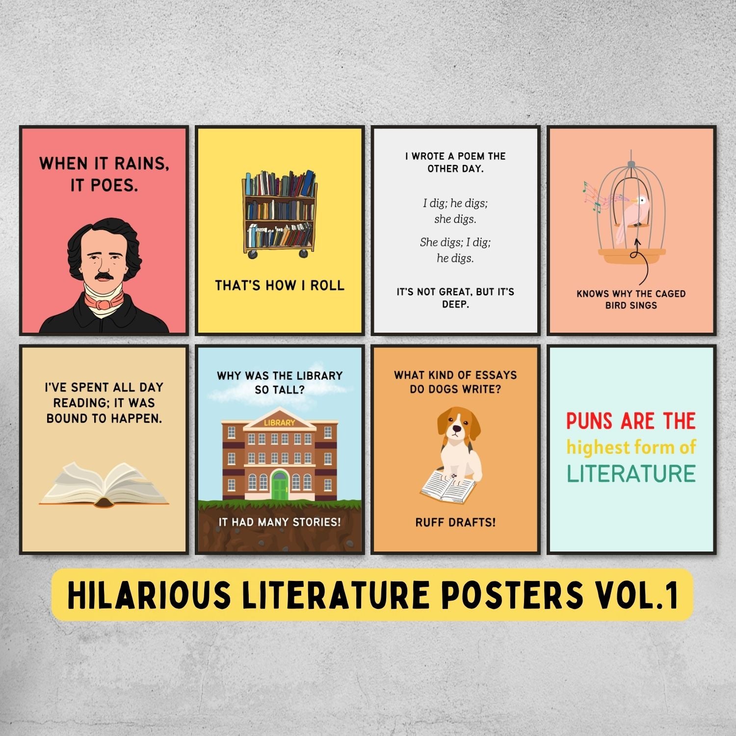 Funny Literature Poster for English Classroom Decor