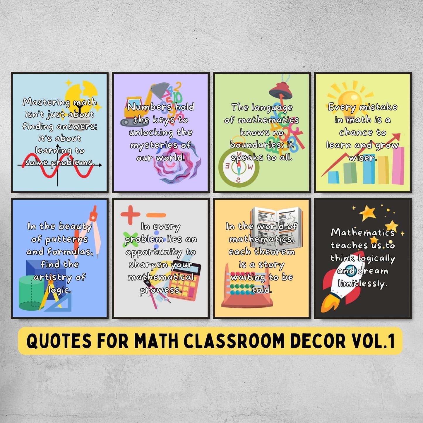 Quotes for Math classroom decor