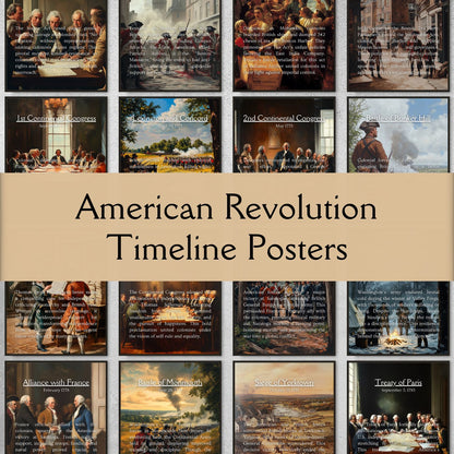 American Revolution Posters for History Classroom Decor