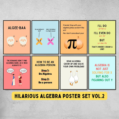 Funny Algebra Posters for Math Classroom Decor