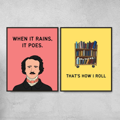 Funny literature posters for classroom decor