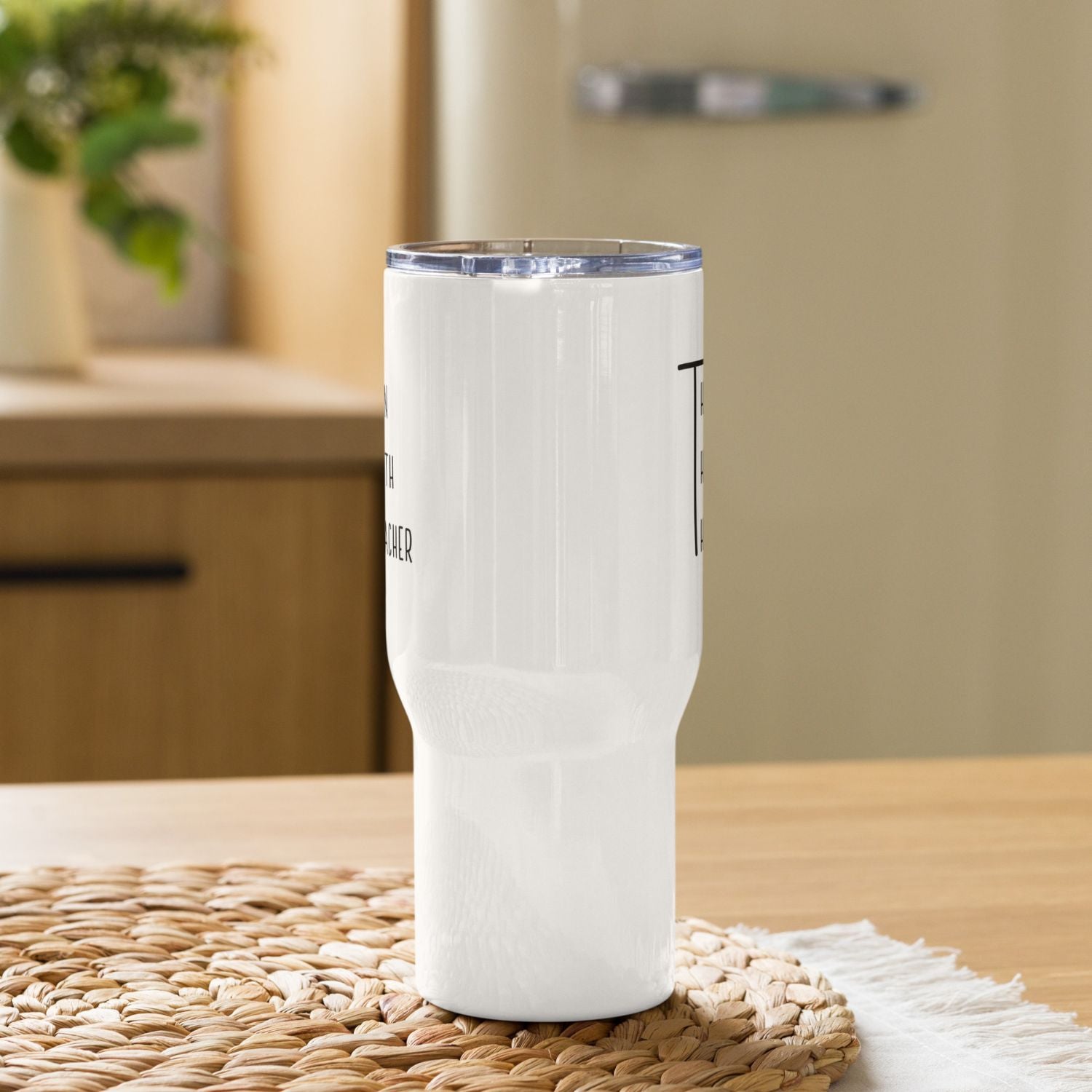 The Man The Myth The Teacher 25 ounce Travel Mug with handle