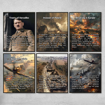 18 Chronological World War II timeline posters for History classroom decor