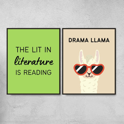 Funny literature posters for classroom decor