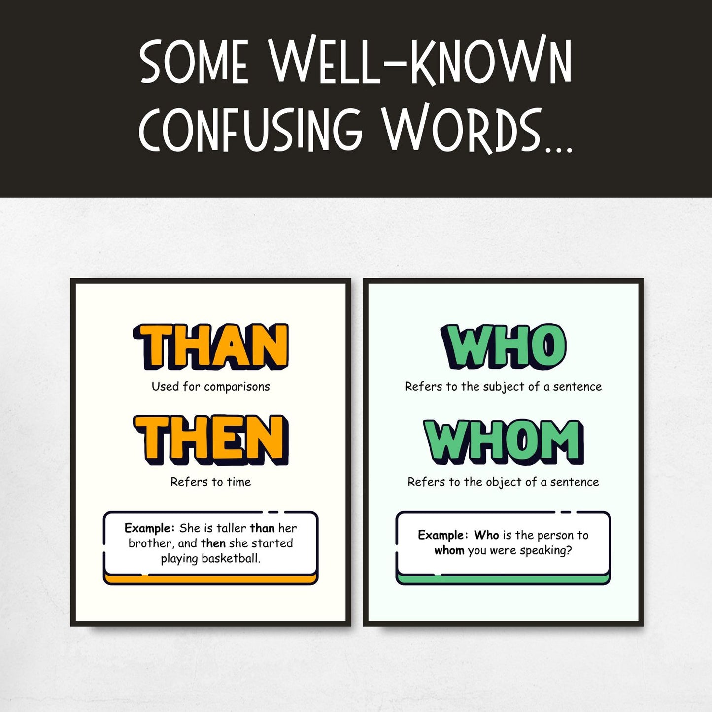 Commonly Confused Words Posters for Classroom Decor