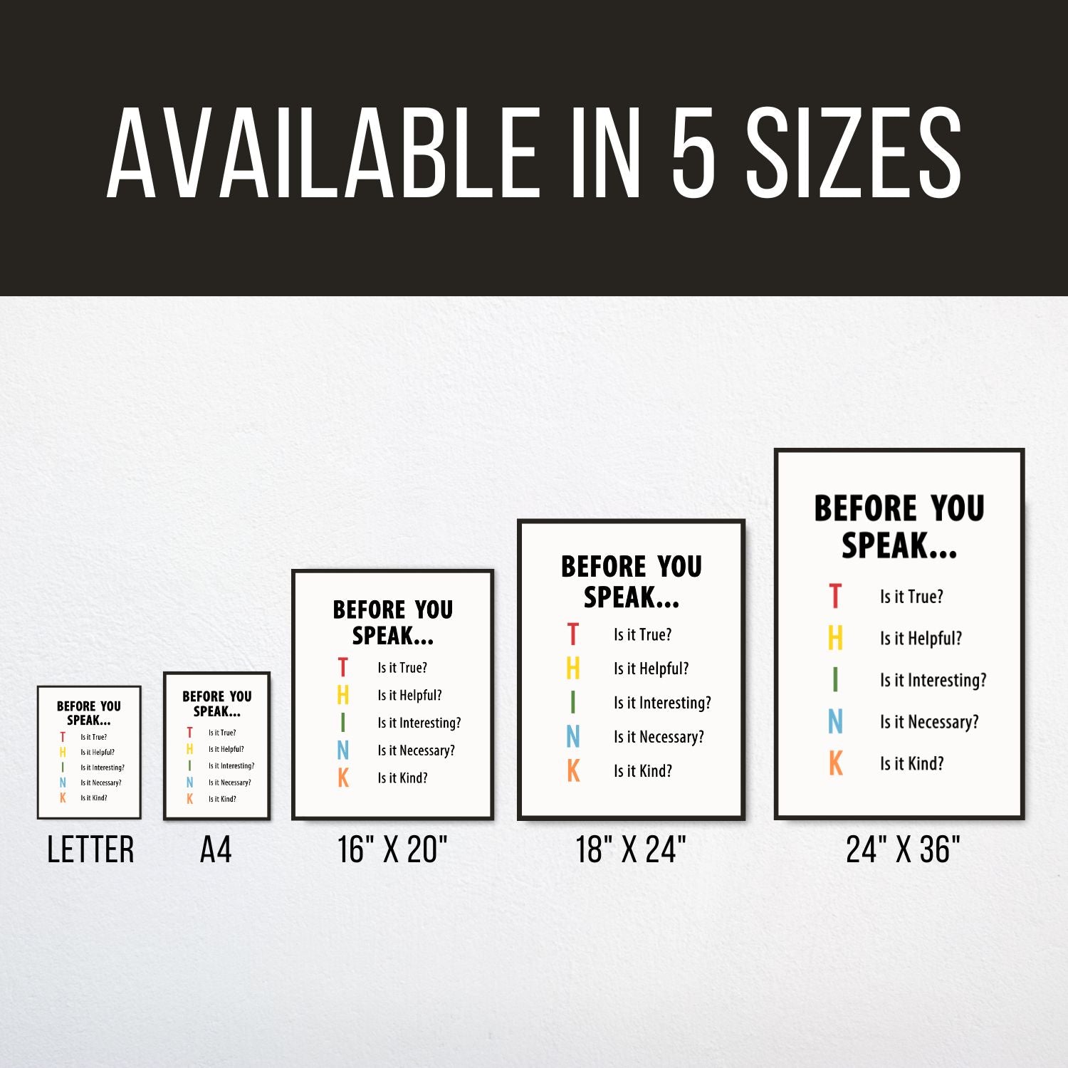 Before you Speak Think Classroom Poster