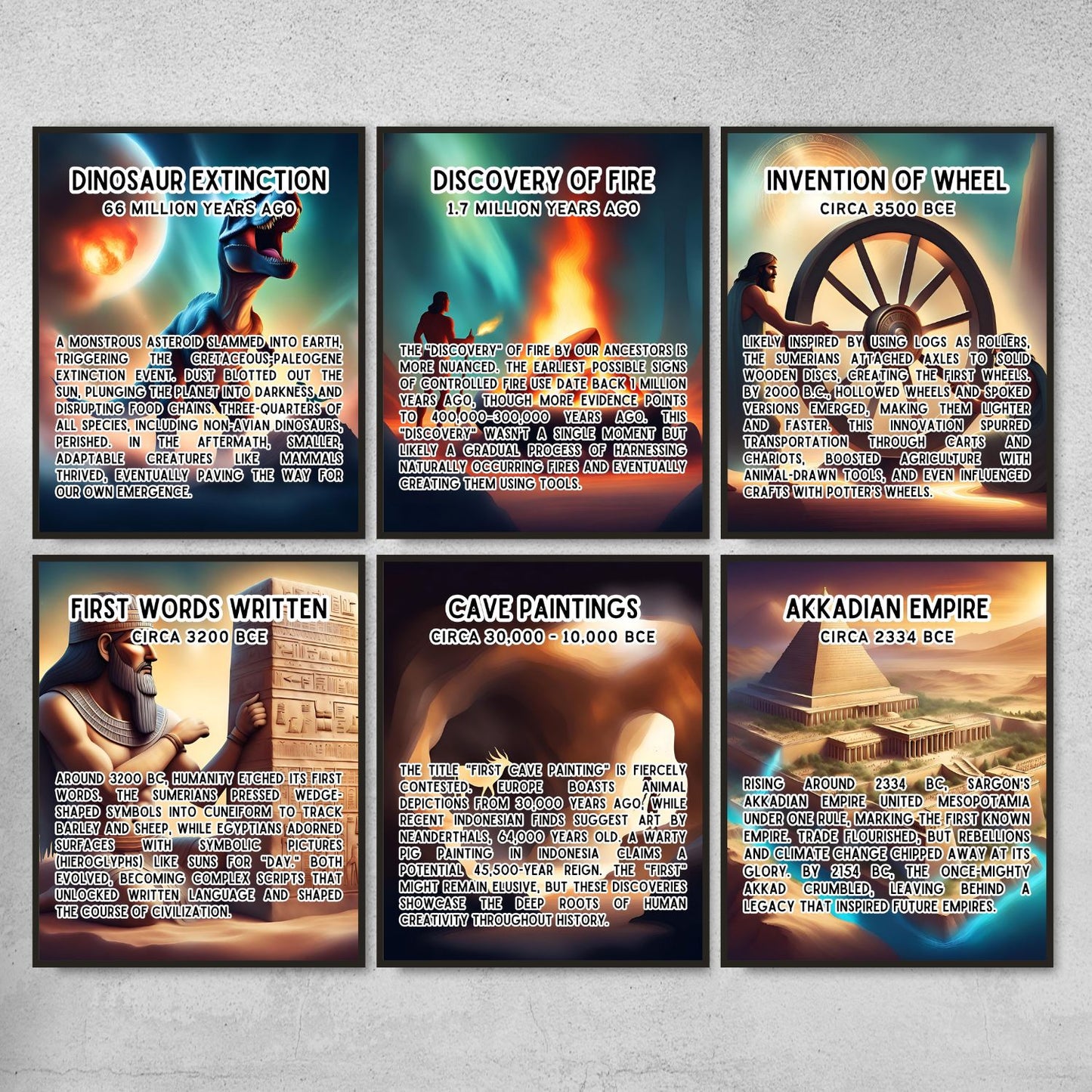 36 Chronological History timeline posters for history classroom decor