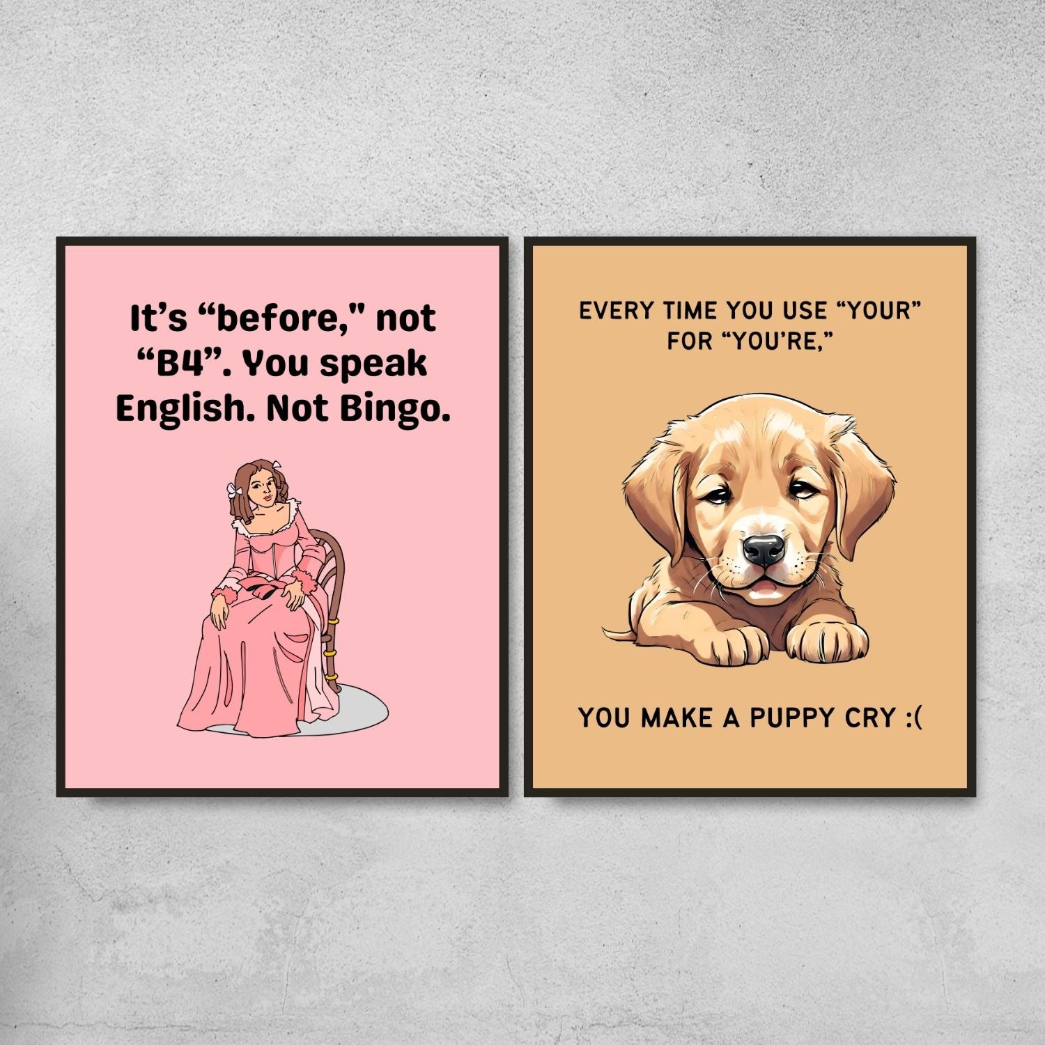 Funny Grammar Posters for English Classroom Decor