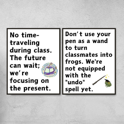 Funny classroom rules decoration posters for middle school