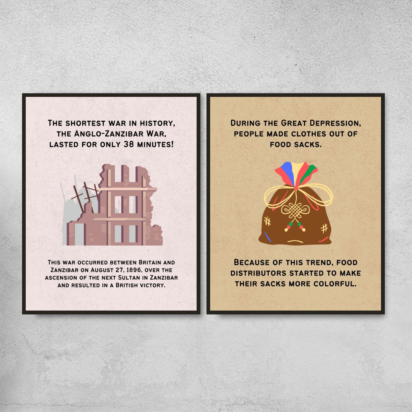 Fun Facts Posters for History Classroom Decor