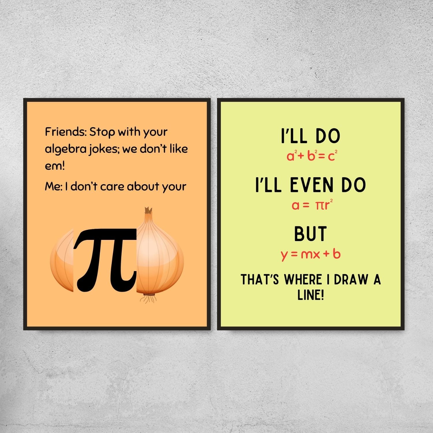 Funny Algebra Posters for Math Classroom Decor