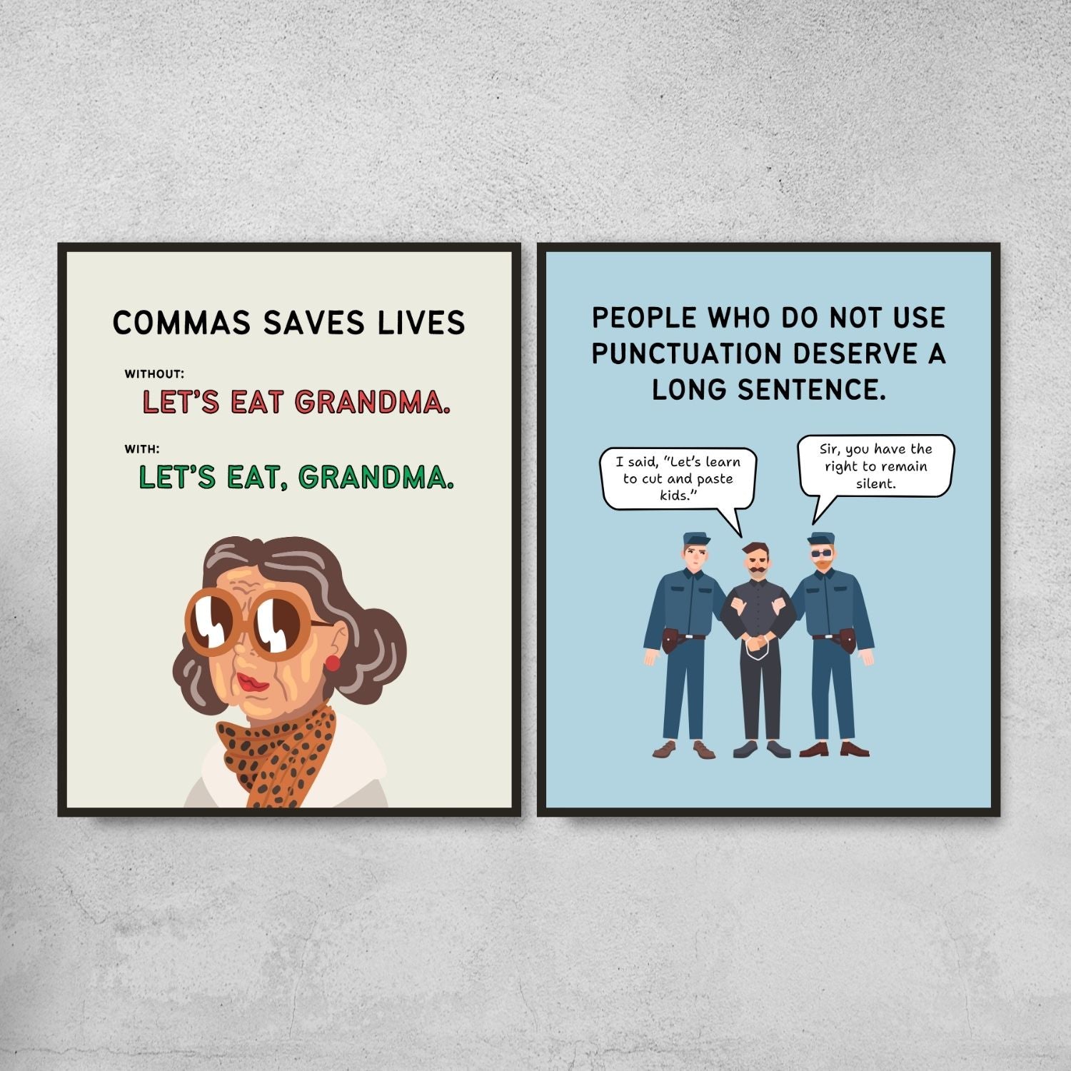 Funny Grammar Posters for English Classroom Decor