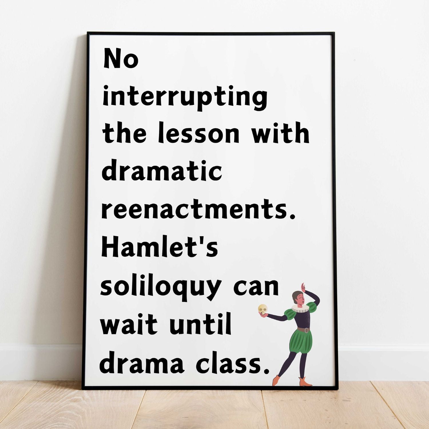 Funny language arts rule poster for English classroom decoration