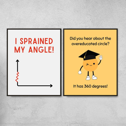 Funny Geometry Posters for Math Classroom Decor