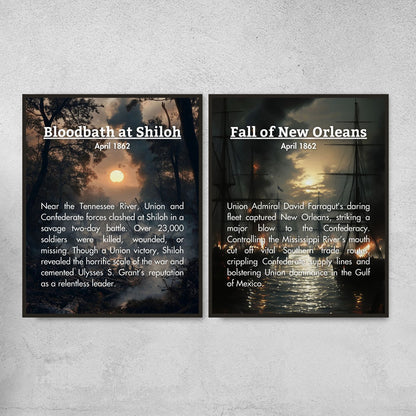 American Civil War Timeline Posters for History Classroom Decor