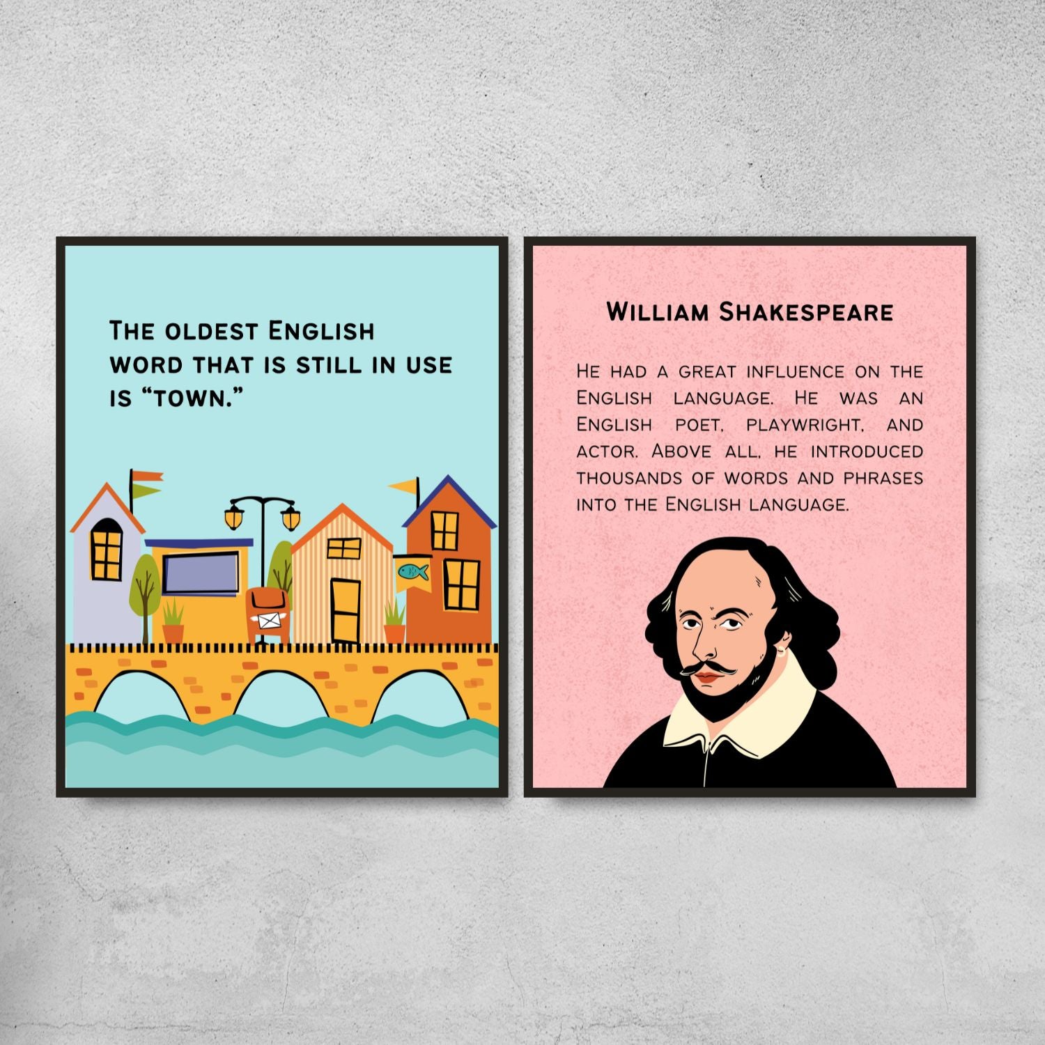 Fun Facts Posters for English Classroom Decor