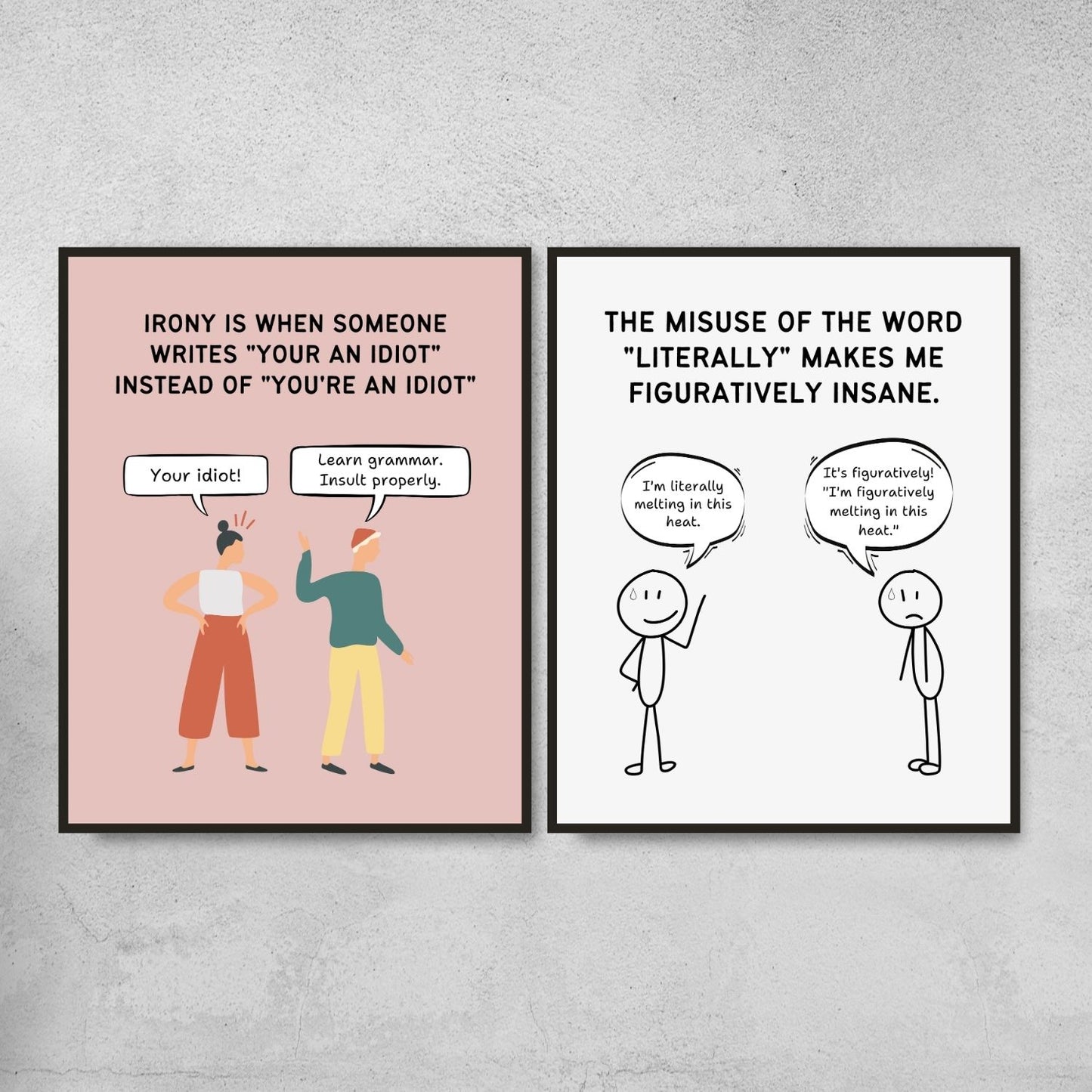 Funny Grammar Posters for English Classroom Decor