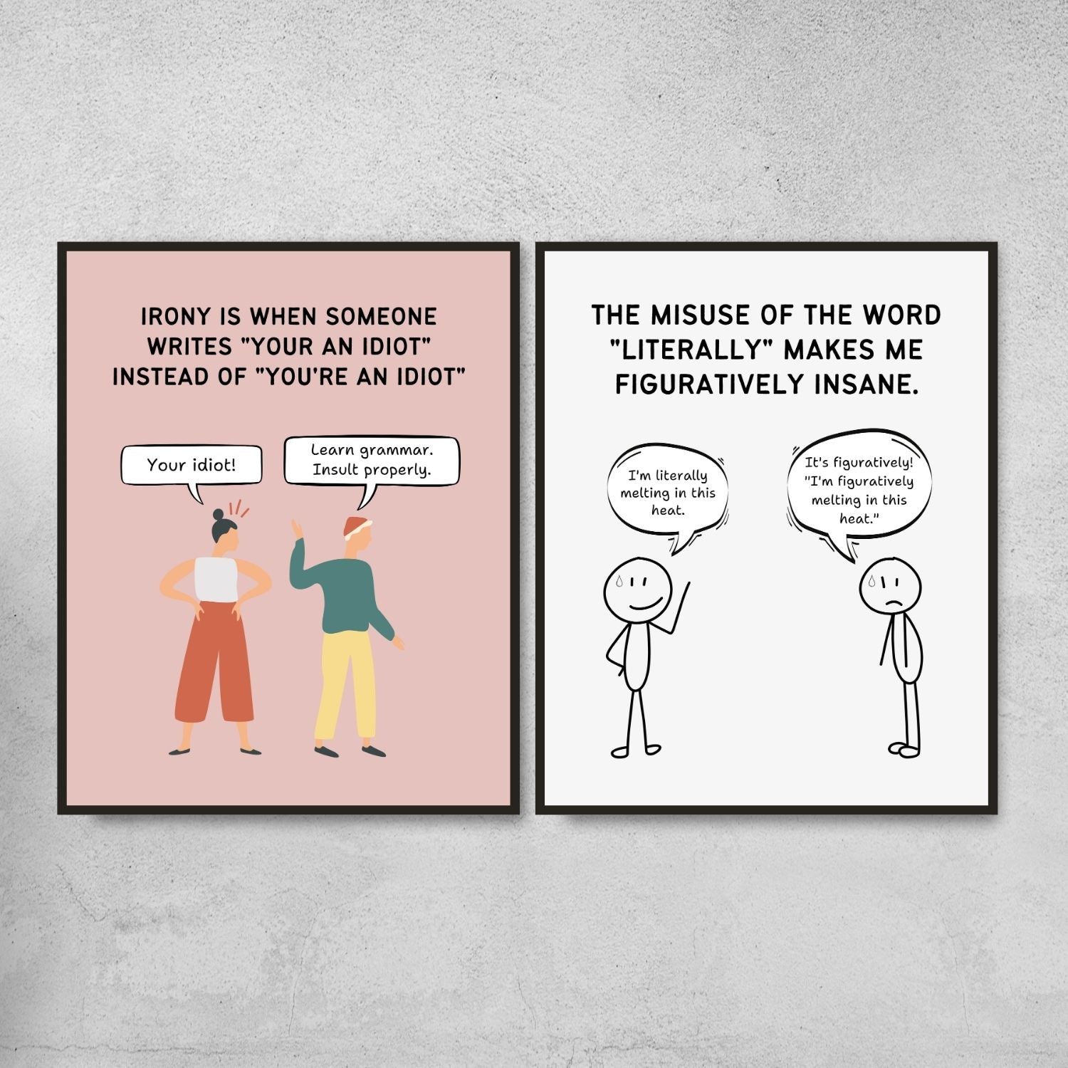 Funny Grammar Posters for English Classroom Decor