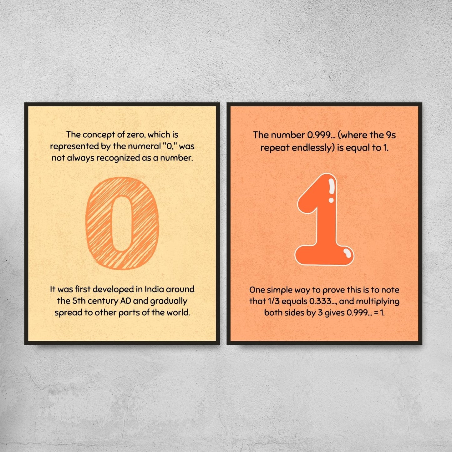 Math fun facts posters for math classroom decor