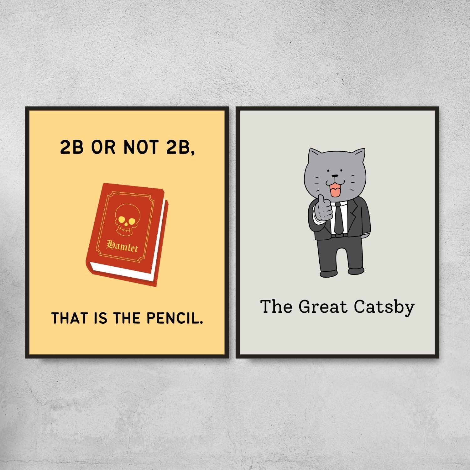 Funny literature posters for classroom decor